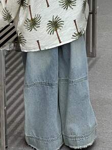 Hapijoa 秋季幼儿男童宽松直筒休闲牛仔裤 - 藍色 - 查看 9