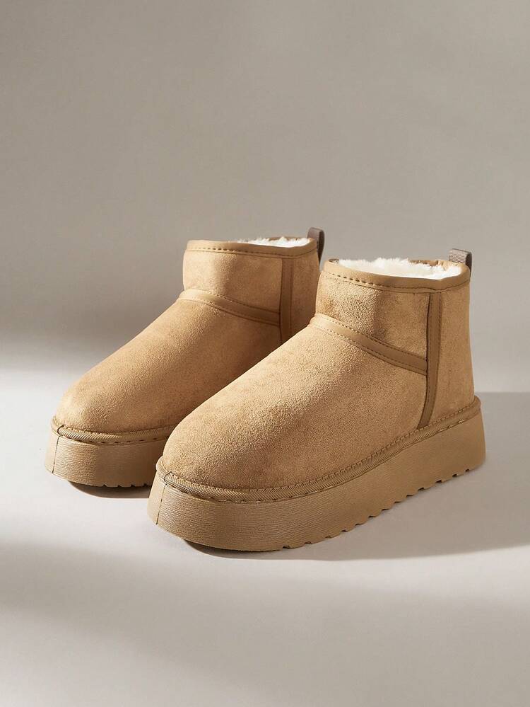 Solecia Botas de Neve Femininas, Adequadas para Uso Diário no Outono/Inverno - Castanho - Visão 2