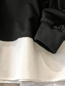 Lacomfia Damska luźna bluza z okrągłym dekoltem i długim rękawem, zdobiona perłami, swobodna, codzienna i uniwersalna, w dużych rozmiarach