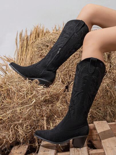 Styleloop Women's Over-The-Knee Boots, Boho, Retro American, Bohemian, Western Style, Suitable For Vacation, Music Festival, Party For Christmas Valentine's Day