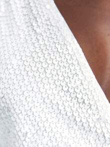 Maija 女士时尚性感撞色亮片拼布露背连衣裙 - 彩色 - 查看 10