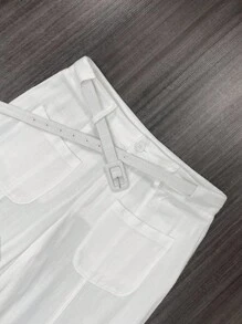 TRNVIE Quần ống rộng trơn màu rộng rãi mùa hè mới 2025 - trắng - Xem 6