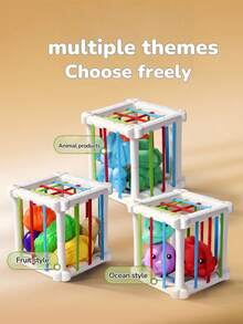 Zazumi 6 件/套 4.53 * 4.53 英寸紧凑尺寸多功能教育堆叠玩具彩虹色几何形状识别精细运动技能训练感官游戏 STEM 学习玩具蒙特梭利教室学前礼物生日圣诞节节日派对（三个系列可供选择）