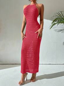 Breezaya Women's Off-Shoulder Fitted Beach Vacation Casual Dress - Red - View 3