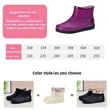1 Pair New Fashionable Short Tube Rain Boots, Beach Shoes, Casual Shallow Mouth Rain Boots, Low Cut Anti Slip Waterproof Shoes, Suitable For All Seasons
