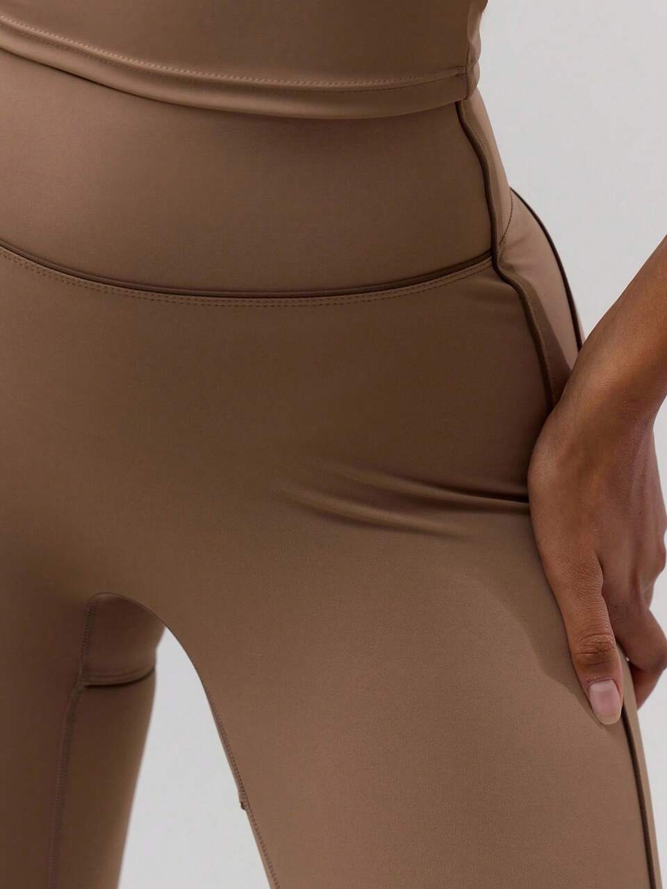 Active High Waist Contrast Detail Acitve Leggings Gymwear Seamless Fitness Desert Runner