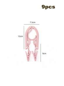 SHEIN Portable Folding Clothes Hanger - Easy To Store, New Material, No Old Materials Added, Multi-Color Clips To Meet Different Drying Needs, Non-Slip Design, Shoulder Support, Can Be Enlarged And Reduced, A Must-Have For Travel, Saves Wardrobe Space!(The Product May Have Slight Color Changes Due To Batch Problems, But The Quality Remains Unchanged And Does Not Affect The Appearance And Use)