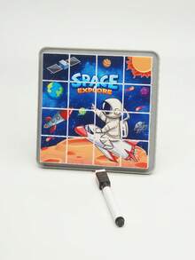 Zazumi 太空积木拼图板儿童益智玩具儿童STEM学习玩具脑筋急转弯创意游戏学龄前学习蒙特梭利玩具幼儿玩具男孩女孩生日礼物 - 彩色 - 查看 8