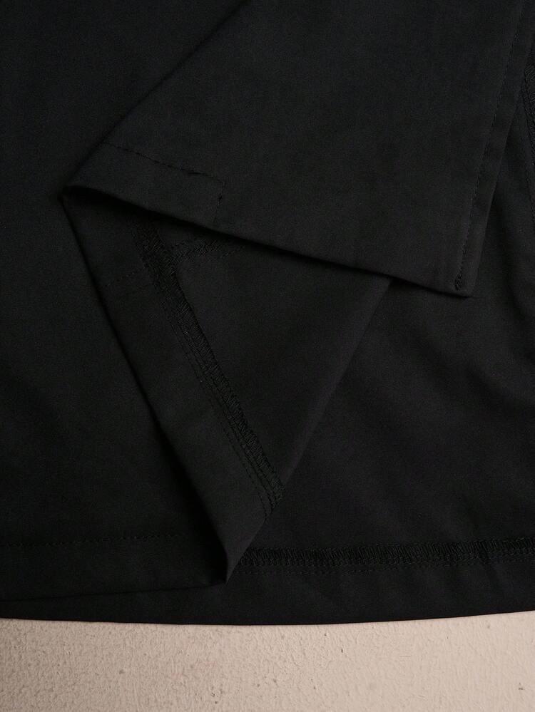 Elenzga 大码女式优雅长袖喇叭西装外套，适合通勤 - 黑色 - 查看 8