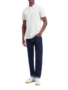 Hugo Boss Áo thun nam cổ bẻ tay ngắn thường ngày đa năng - 100 Trắng - Xem 3