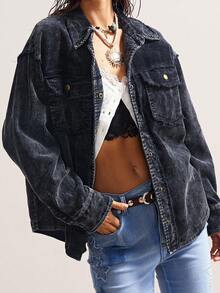 Bohemela 秋冬波西米亚风休闲度假梭织长袖宽松女士常规夹克 - 彩色 - 查看 4