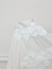 SHEIN Privé Pull tricoté avec application 3D ajourée pour femmes - Blanc - Voir 13