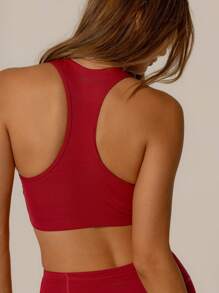 Aralina Leisurewear Activewear Lace Up Top With Racer Back Perfect For Summer Outfits And Airport Outfits For Women And 4th Of July - Red - View 5