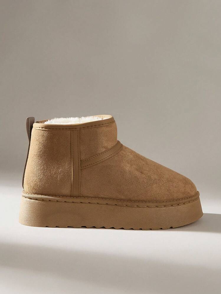 Solecia Botas de Neve Femininas, Adequadas para Uso Diário no Outono/Inverno - Castanho - Visão 1