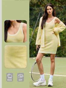 Fluxe Vestido camiseta de mujer ajustado con contraste de rayas y ribete