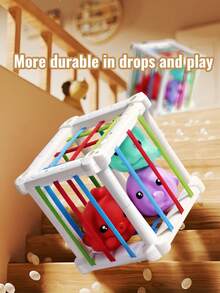 Zazumi 6 件/套 4.53 * 4.53 英寸紧凑尺寸多功能教育堆叠玩具彩虹色几何形状识别精细运动技能训练感官游戏 STEM 学习玩具蒙特梭利教室学前礼物生日圣诞节节日派对（三个系列可供选择）