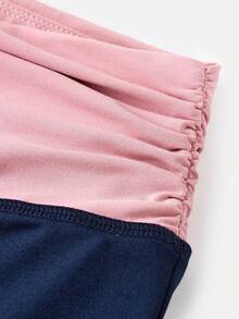 Tween Girls' Casual Contrast Foldover Waist Wide Leg Sweatpants, Spring/Summer Back To School Season Fall Winter