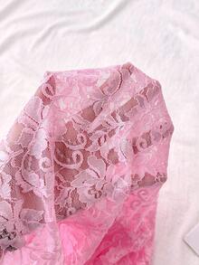 SHEIN TEENGIRL Cute & Sweet Pink V-Neck Semi-Sheer Lace Blouse, Elegant Short Sleeve Lace Top, Academic Style Pink Lace Top Lace Babydoll Top Pink Babydoll Top Girls Lace Top Sheer Lace Top Sheer Pink Top Pink Baby Doll Top Summer Knit Baby Doll Top Teen Girl Babydoll Top Girls Sheer Lace Top - Pink - View 8