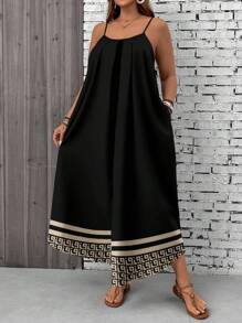 EMERY ROSE 大码花卉印花度假连衣裙 - 黑色 - 查看 5