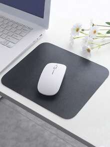 SHEIN 1 件黑色方形皮革鼠标垫，简约防水防尘易清洁办公桌垫 - 彩色 - 查看 1