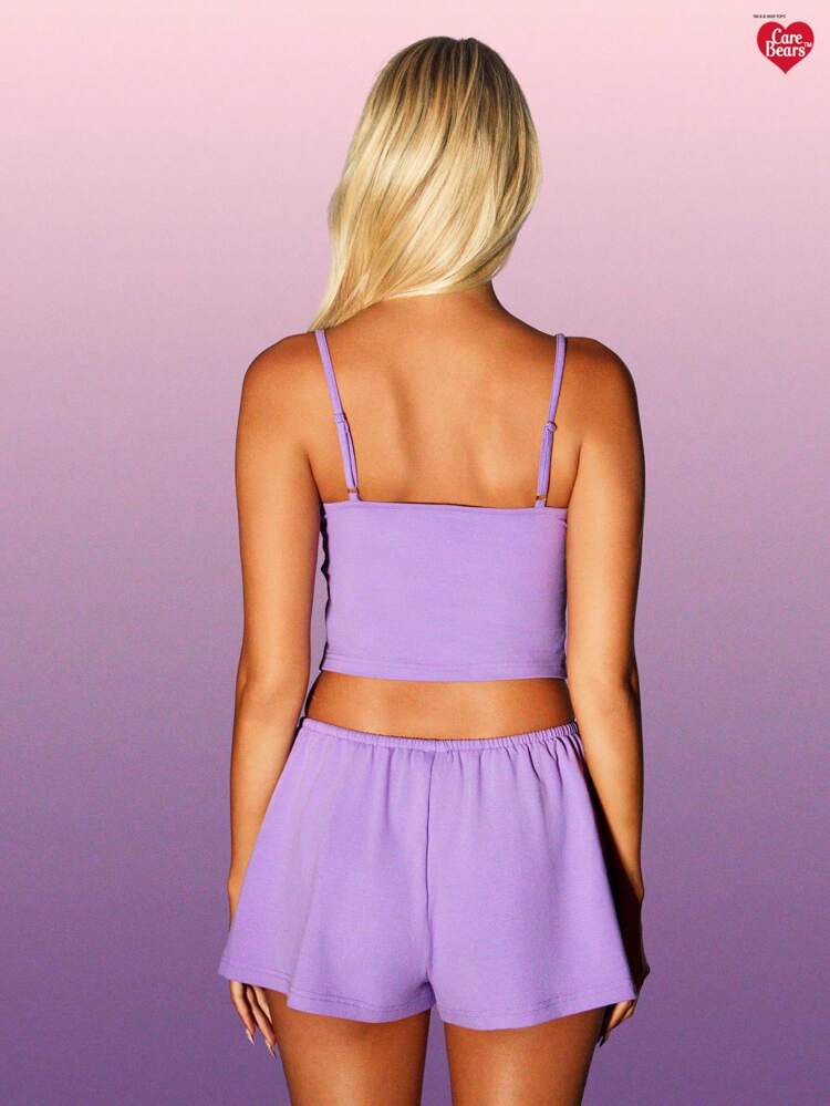 MISSGUIDED Pajama Set Cami Top And Shorts Cloud Rainbow Print Lounge Sleepwear Sweet Cute Bedtime Nightwear Summer Spring Sleepwear