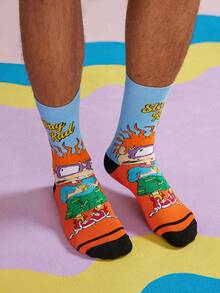 Nick 90s | SHEIN 男士中筒袜 - 彩色 - 查看 5