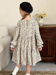 LMoss Kids Tween Girl Ditsy Floral Casual Round Neck Dress Girls Floral Dress Long Sleeve Kids Dress Kids Floral Print Dress Girls Autumn Dress Girls Spring Dress,Autumn Clothes,Autumn Outfit,Herbst,Fall Clothes For Kids,Fall Outfits,Fall Dresses Winter - Multicolor - View 2