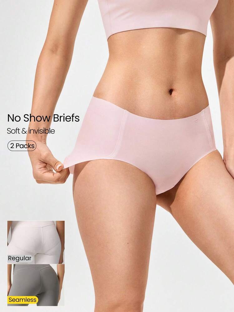 2 paquetes de ropa interior sin costuras de cintura media, transpirable y que absorbe la humedad, de cobertura total y sin marcas para uso diario y entrenamiento