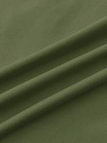 TEENGIRL 红色修身圆领撞色边T恤，适合街舞、赛车徽章和字母图案T恤 - 軍綠色 - 查看 7