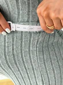 SHEIN Thai sản Mùa hè giản dị Bộ Với In thư Không tay Áo ba lỗ Và Vòng eo có thể điều chỉnh Quần short - màu xanh lá - Xem 4