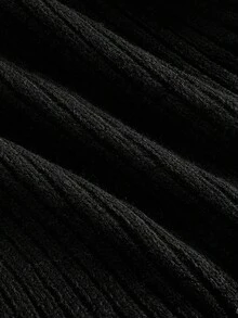 Skyraze 女式拉链前长袖黑色豹纹领时尚针织开衫秋冬 - 黑色 - 查看 4