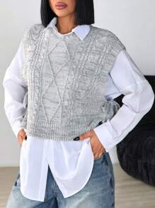 EURMUSE Damski kardigan z guzikami z przodu i złotym guzikiem