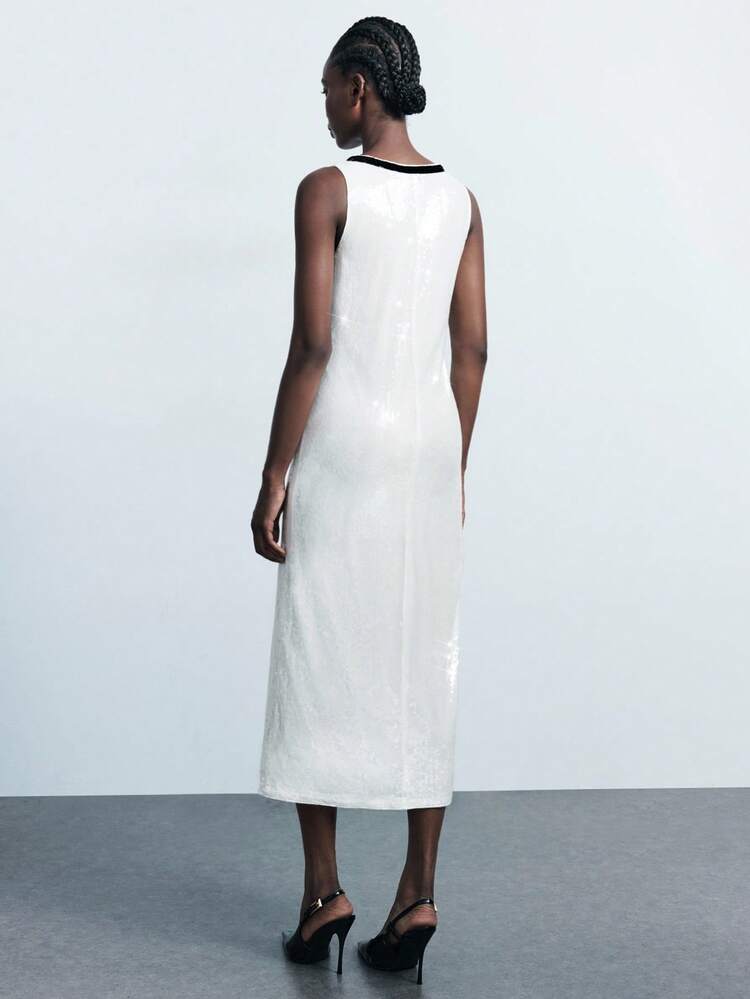 SHEIN Maija Women's Elegant Colorblock Sequin Sleeveless Dress, Summer White Midi Dress White Slip Dress Sequin Midi Dress White Sequin Dress Birthday Outfits For Women Elegant Dresses For Women White Dresses Classy Elegant All White Party Outfit Women Modest Classy Wedding Guest Dress Elegant Elegant Dresses For Party Dresses For Women Elegant Classy Outfits For Women Birthday Dresses For Women Birthday Outfits For Women Club Outfits Women Sexy Off The Shoulder Halloween Clothes Women Off The Shoulder Formal Dresses For Wedding Guest