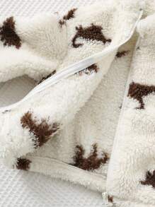 Cozy Pixies 男婴恐龙印花保暖内衬厚款长袖夹克 - 杏色 - 查看 4