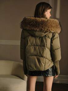 MOTF PREMIUM CONTRAST FUZZY TRIM WINTER COAT, FALL