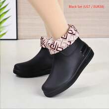 1 Pair New Fashionable Short Tube Rain Boots, Beach Shoes, Casual Shallow Mouth Rain Boots, Low Cut Anti Slip Waterproof Shoes, Suitable For All Seasons