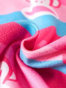 Paul Frank X SHEIN 2pcs/Set Young Girl Cartoon Pattern Crew Neck Long Sleeve Top And Pants Snug Fit Pajamas Set - Multicolor - View 10