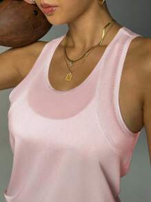 Sovereign Charm Áo ba lỗ thể thao không tay cổ tròn màu hồng dành cho nữ, dành cho các bài tập luyện mùa hè năng động, áo thể thao nữ, áo ba lỗ tập luyện có áo ngực tích hợp, quần áo tập gym, áo ba lỗ nữ, áo tập luyện không tay dành cho nữ - Hồng - Xem 7