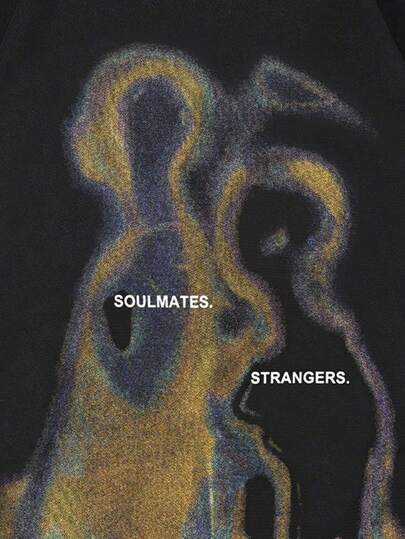 Street Life Men's Retro Street Silhouette Thermal Imaging Human Figure Print Hoodie