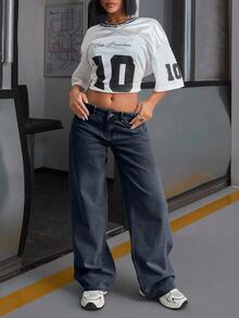 EURMUSE LOW WAIST DOUBLE POCKET BLUE JEANS WOMAN - Black - View 3