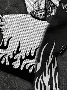 SHEIN 青少年男孩圆领 T 恤和喇叭裤休闲两件套，适合夏季 - 彩色 - 查看 5