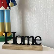 SHEIN Decorazione per la casa in legno ispirazionale, tavolo da pranzo in stile fattoria, decorazione per la casa, soggiorno, ornamenti per il centro dell'ufficio