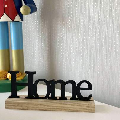 SHEIN Decorazione per la casa in legno ispirazionale, tavolo da pranzo in stile fattoria, decorazione per la casa, soggiorno, ornamenti per il centro dell'ufficio