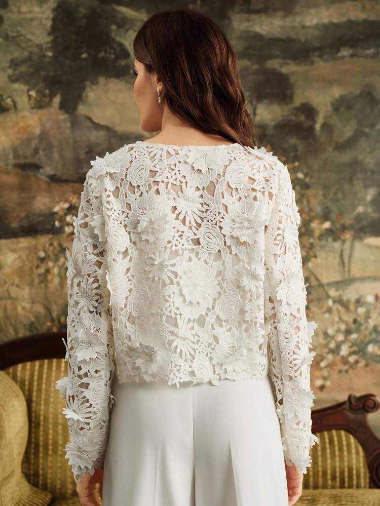 女性用 秋 3Dフラワー ハイエンド ジャケット