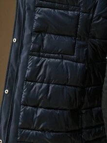 Anewsta Women's Mid-Length Cinched Waist Hooded Zip-Up Padded Coat