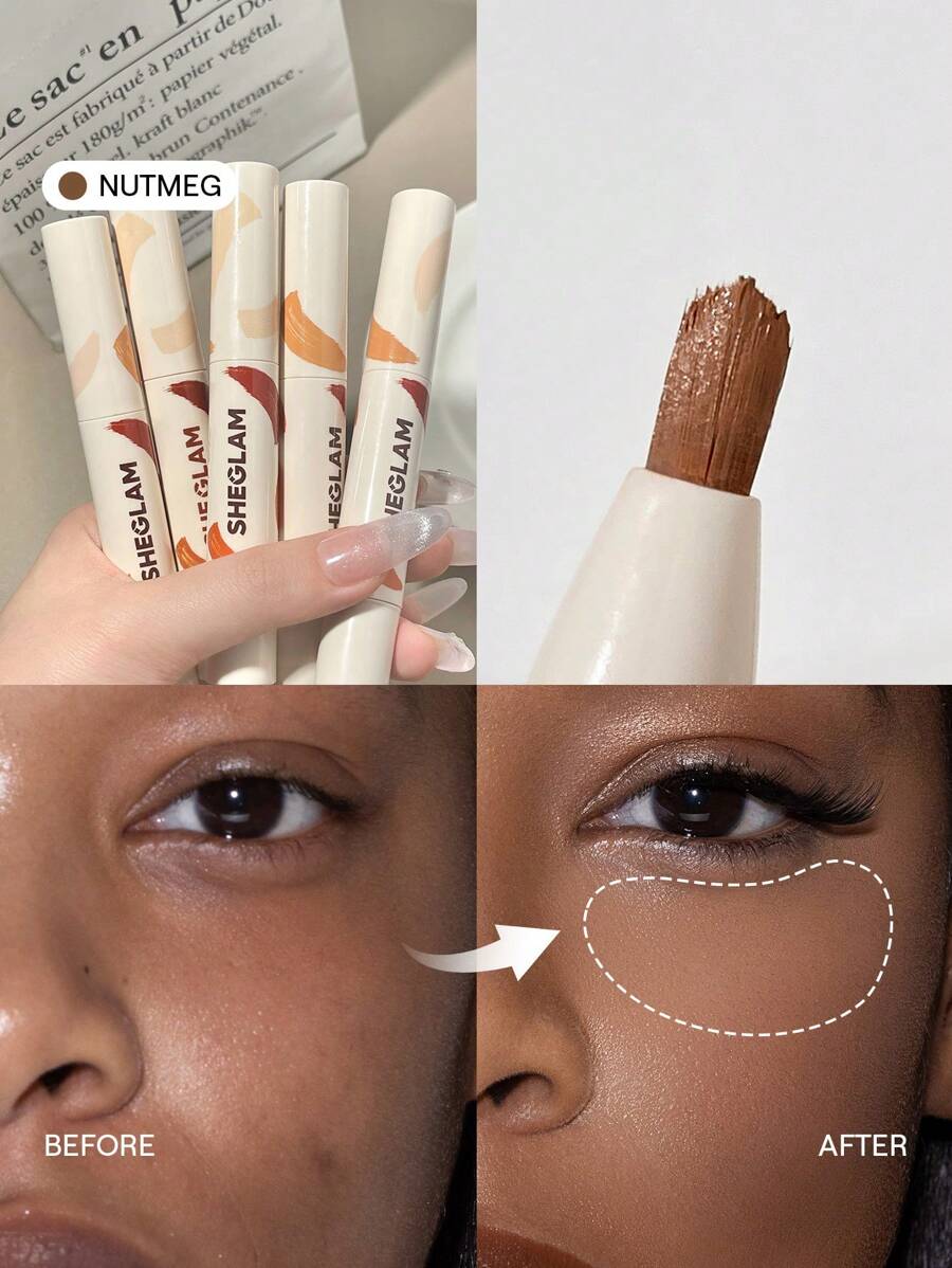 SHEGLAM 完美肌膚高遮瑕遮瑕膏-肉荳蔻 20 色液體遮瑕刷保濕輕盈全天保濕遮瑕膏化妝品促銷遮瑕膏 品牌 美容 化妝 化妝品 適合女性與女孩 完美搭配夏季春季 Y2K 時尚 流行 生日 母親節禮物 假期 派對準備就緒 最佳顏色 - Nutmeg - 查看 1