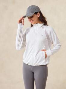 OutZeal 女士防紫外线 UPF50+ 凉爽触感透气网眼防晒夹克日常休闲 - 白色 - 查看 8