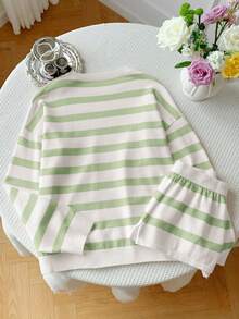 Comfortcana Women's Striped Knit 2 Pieces Set, New Arrival For Autumn - Green - View 8
