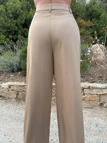 Manon Tanti Pantalones anchos de cintura alta Maillard - Caqui - Ver 3
