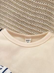 SHEIN 3件套女婴可爱休闲针织长袖上衣 - 杏色 - 查看 3